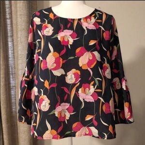 Anthropologie W5 floral bell sleeve boho blouse